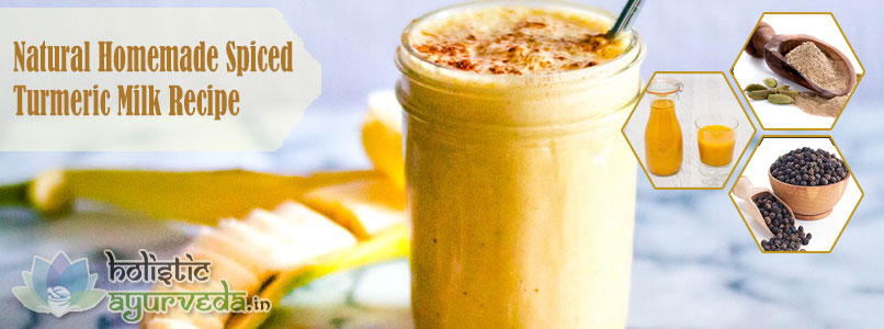 Natural Homemade Spiced Turmeric Milk Recipe